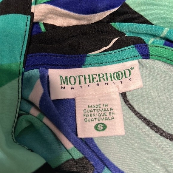 Motherhood Maternity Green And Blue belted Dress Size Small - Picture 4 of 5
